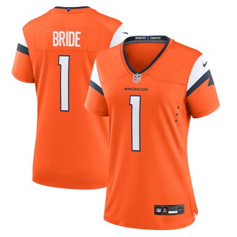 Women's Denver Broncos Number 1 Bride Nike Orange Game Jersey