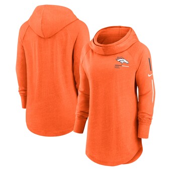 Women's Denver Broncos Nike Orange Minimal Statement Lightweight Raglan Funnel Neck Pullover Hoodie