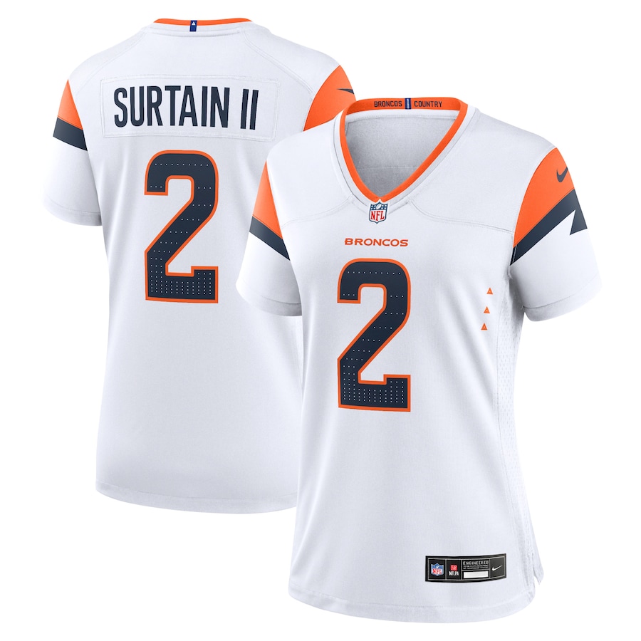 Women's Denver Broncos Patrick Surtain II Nike White Game Jersey