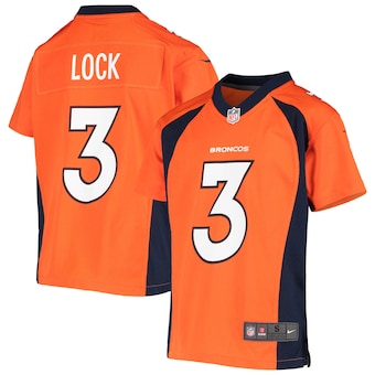 Youth Denver Broncos Drew Lock Nike Orange Player Game Jersey