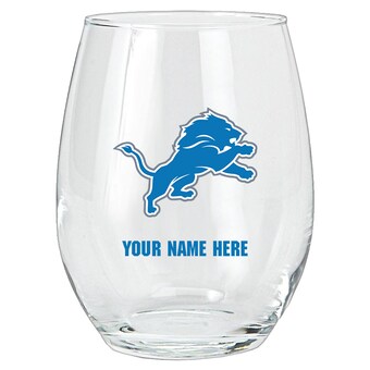 Detroit Lions 15oz. Personalized Stemless Glass Tumbler