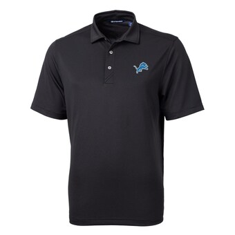Men's Cutter & Buck Black Detroit Lions Big & Tall Virtue Eco Pique Recycled Polo