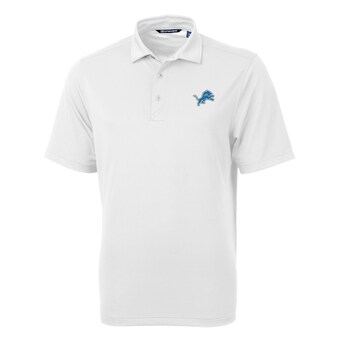 Men's Cutter & Buck White Detroit Lions Big & Tall Virtue Eco Pique Recycled Polo