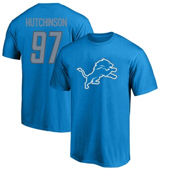 Men's Fanatics Aidan Hutchinson Blue Detroit Lions Big & Tall Player Name & Number T-Shirt