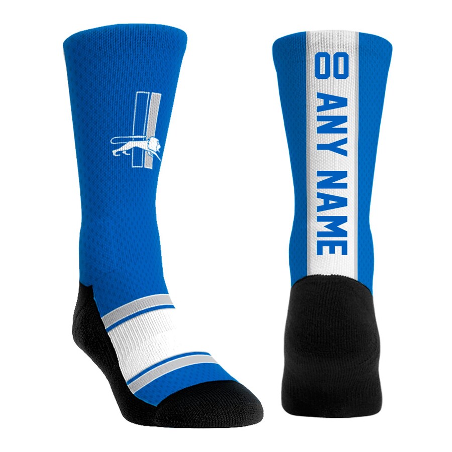 Unisex Detroit Lions  Rock Em Socks Blue Throwback Jersey Custom Crew Socks