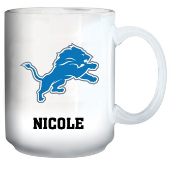 Detroit Lions White 15oz. Personalized Mug