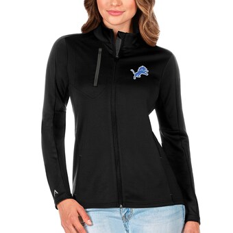 Women's Detroit Lions Antigua Black/Charcoal Generation Full-Zip Jacket