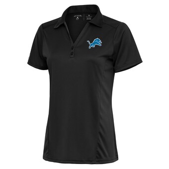 Women's Detroit Lions Antigua Charcoal Team Logo Tribute Polo