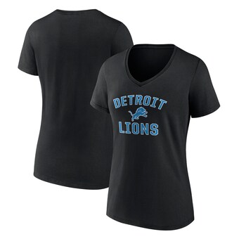 Women's Detroit Lions  Black Victory Arch V-Neck T-Shirt