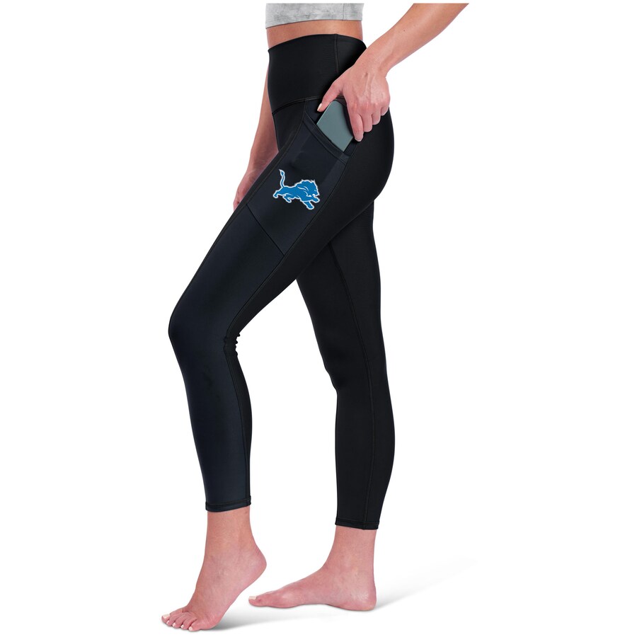 Women's Detroit Lions  Certo Black High Waist Two-Pocket Leggings