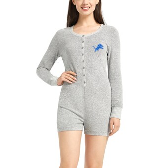 Women's Detroit Lions Concepts Sport Heathered Gray Venture Sweater Romper