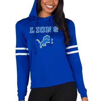 Women's Detroit Lions  Concepts Sport Royal Marathon Lightweight Lounge Pullover Hoodie