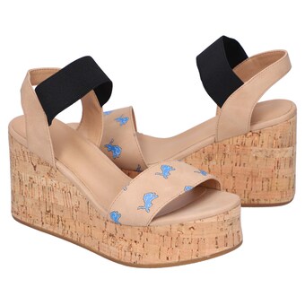 Women's Detroit Lions Cuce Repeat Logo Wedge