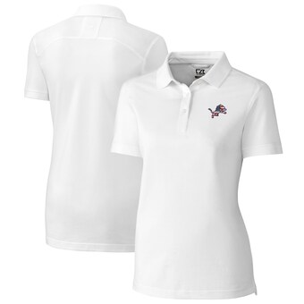 Women's Detroit Lions Cutter & Buck White Advantage DryTec Tri-Blend Pique Polo