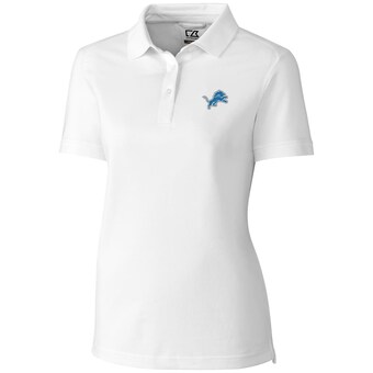 Women's Detroit Lions Cutter & Buck White Advantage Polo