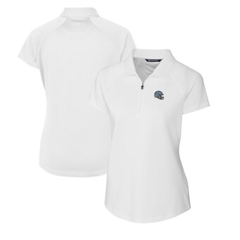 Women's Detroit Lions  Cutter & Buck White Helmet Logo DryTec Forge Stretch Polo