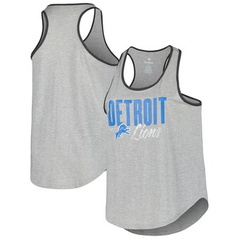 Women's Detroit Lions Fanatics Heather Gray Plus Size Fuel Tank Top