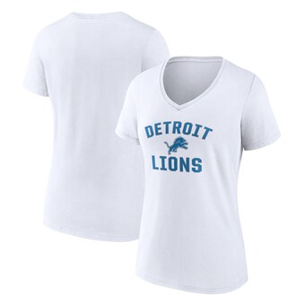 Women's Detroit Lions  Fanatics White Victory Arch V-Neck T-Shirt