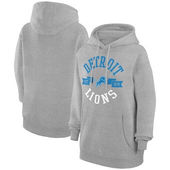 Women's Detroit Lions G-III 4Her by Carl Banks Heather Gray City Graphic Team Fleece Pullover Hoodie