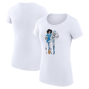 Women's Detroit Lions G-III 4Her by Carl Banks White Football Girls Graphic Fitted T-Shirt