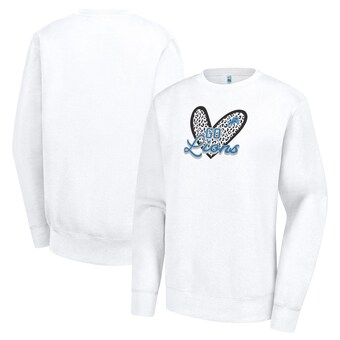 Women's Detroit Lions G-III 4Her by Carl Banks White Leopard Heart Pullover Sweatshirt