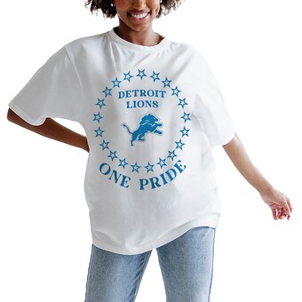 Women's Detroit Lions Gameday Couture White On Point Oversized Slogan T-Shirt