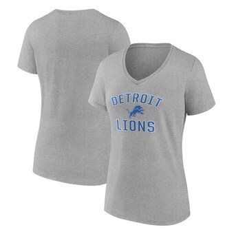 Women's Detroit Lions  Gray Victory Arch V-Neck T-Shirt