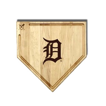 Detroit Tigers Baseball BBQ 17'' x 17'' Home Plate Cutting Board with Trough