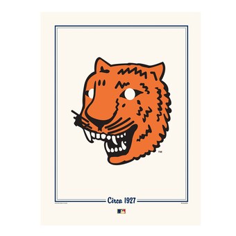 Detroit Tigers 12" x 16" 1927 Cooperstown Logo Art Print