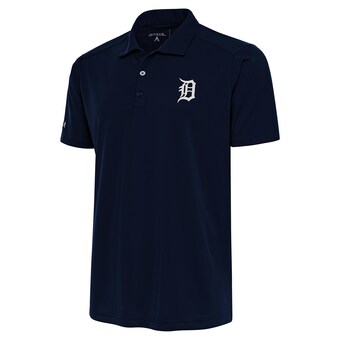 Men's Detroit Tigers Antigua Navy Big & Tall Metallic Tribute Polo