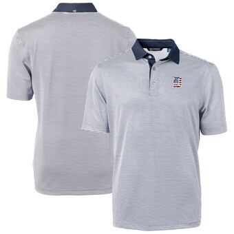 Men's Detroit Tigers  Cutter & Buck Navy Americana Logo Big & Tall Virtue Eco Pique Recycled Polo