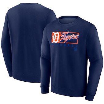 Men's Detroit Tigers Fanatics Navy Focus Fleece Pullover Sweatshirt