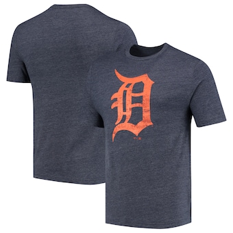 Men's Detroit Tigers Fanatics Navy Weathered Official Logo Tri-Blend T-Shirt