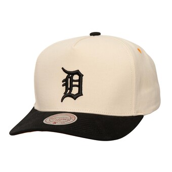 Men's Detroit Tigers Mitchell & Ness Cream Overspray Pro Pinch Snapback Hat