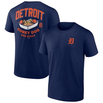 Men's Detroit Tigers  Navy Coney Dog Egg Rolls T-Shirt