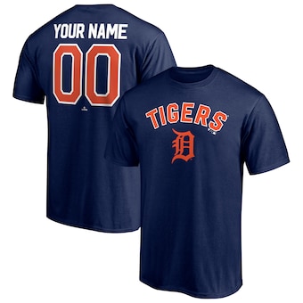 Men's Detroit Tigers Navy Personalized Team Winning Streak Name & Number T-Shirt