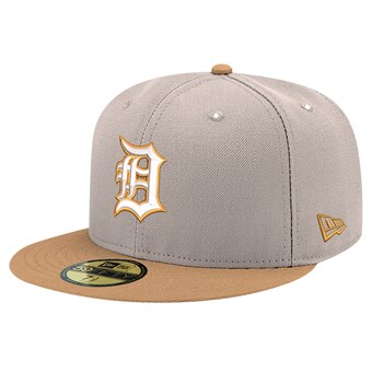 Men's Detroit Tigers New Era Khaki Stone Panama 59FIFTY Fitted Hat