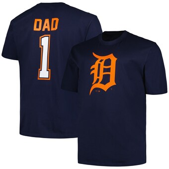 Men's Detroit Tigers Profile Navy Big & Tall #1 Dad T-Shirt