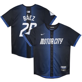 Preschool Detroit Tigers Javier Baez Nike Navy 2024 City Connect Limited Jersey