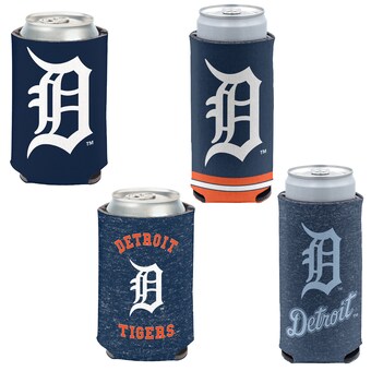 Detroit Tigers WinCraft Slim & 12oz. Can Cooler 4-Pack Set