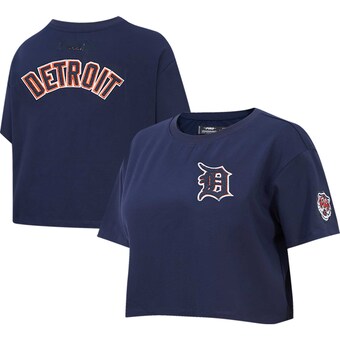 Women's Detroit Tigers Pro Standard Navy Classic Team Boxy Cropped T-Shirt