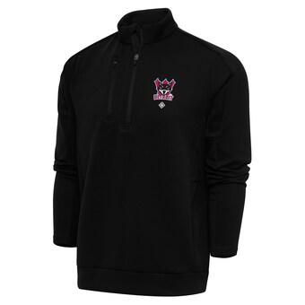 Men's Detroit Wolves Antigua Black Generation Quarter-Zip Pullover Top