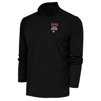 Men's Detroit Wolves Antigua Black Tribute Quarter-Zip Pullover Top