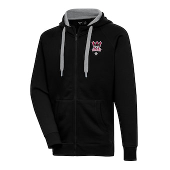 Men's Detroit Wolves Antigua Black Victory Full-Zip Hoodie