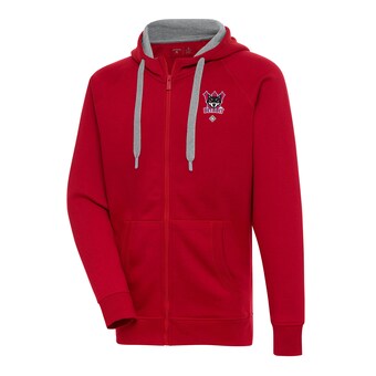 Men's Detroit Wolves Antigua Red Victory Full-Zip Hoodie