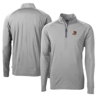 Men's Durham Bulls  Cutter & Buck Gray Adapt Eco Knit Stretch Recycled Big & Tall Quarter-Zip Pullover Top