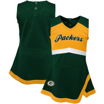 Girls Infant Green Bay Packers Green Cheer Captain Jumper Dress