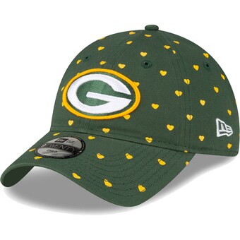 Girls Preschool Green Bay Packers New Era Green Hearts 9TWENTY Adjustable Hat