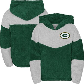 Girls Youth Green Bay Packers Green Ready Set Play Teddy Fleece Pullover Hoodie