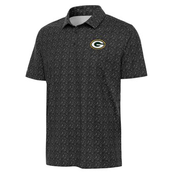 Men's Green Bay Packers  Antigua Black Figment Polo